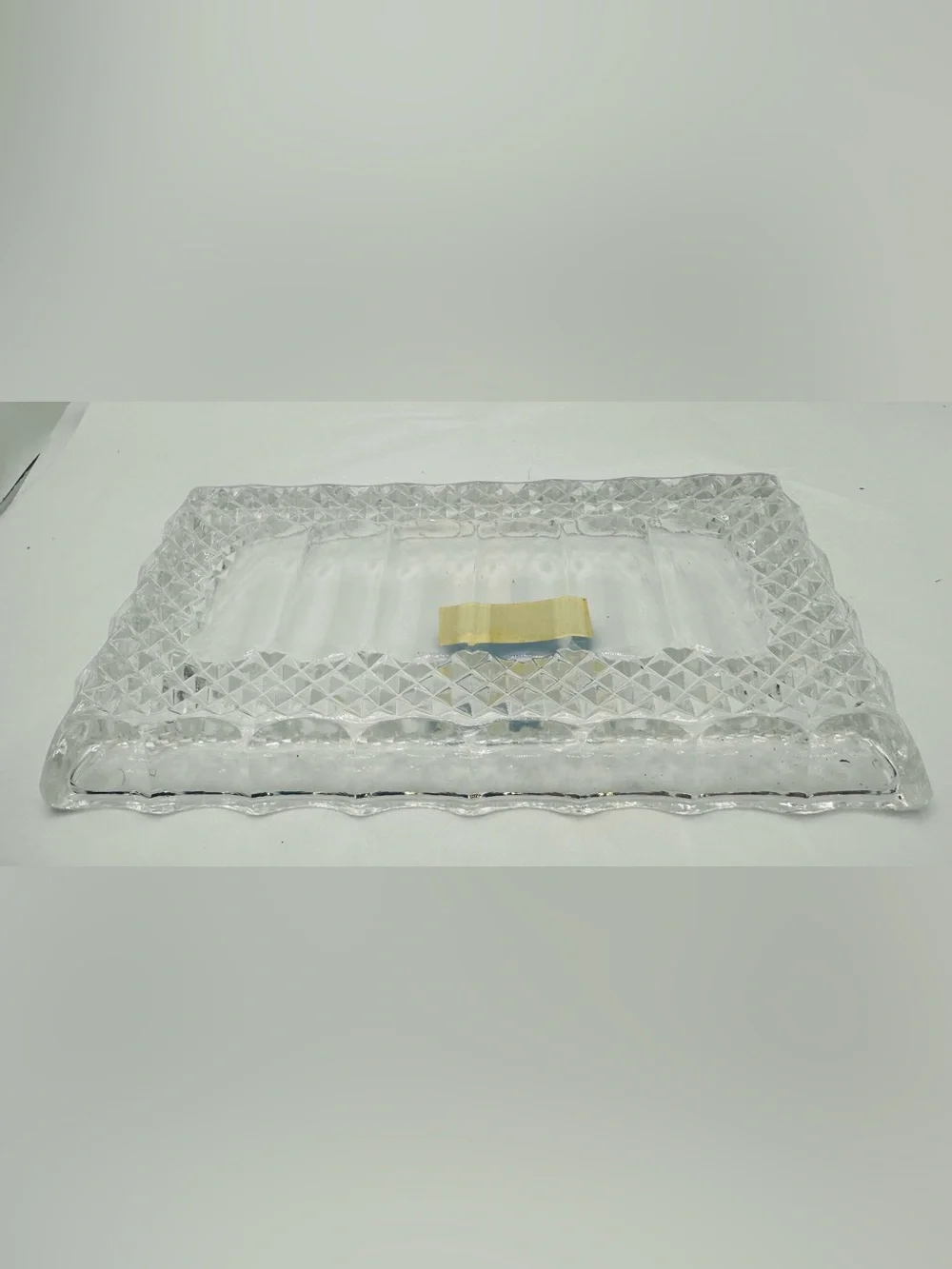 Clear Lead Crystal Rectangular Serving Tray- West Germany